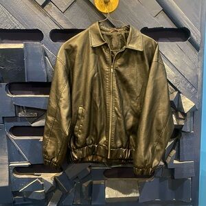 VINTAGE Men's Black BOTANYLeather Jacket 2XL